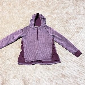 Women's Smartwool Quarter Zip Hooded Long Sleeve Quilted Mid Layer Size L